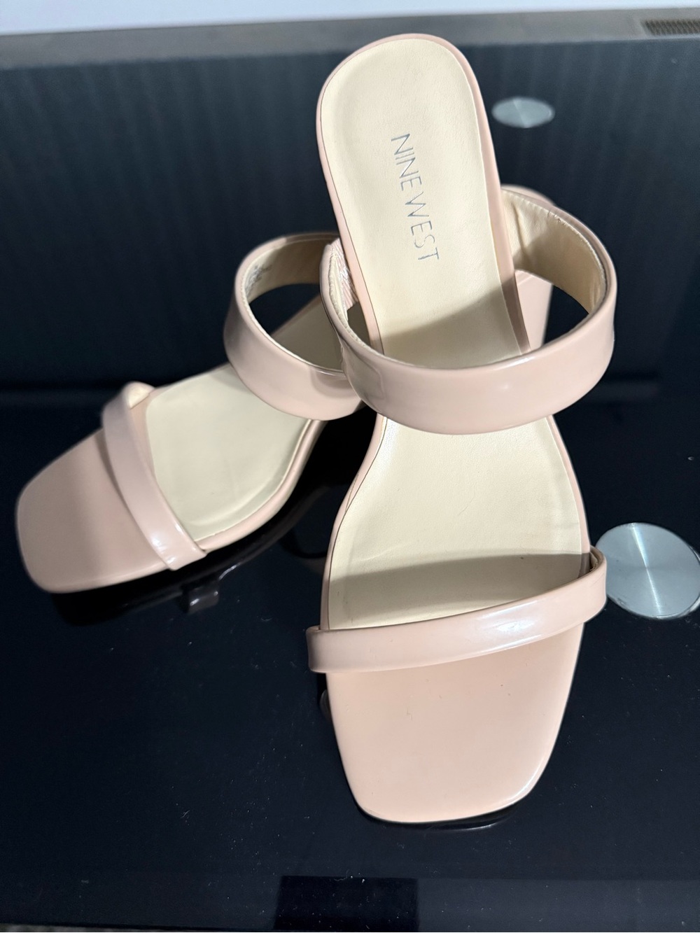 Nine West Pale Pink Double-Strap Slide Mules